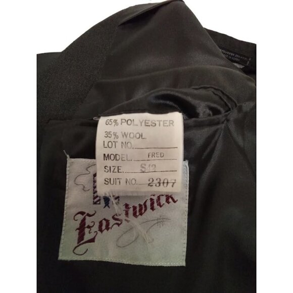 EASTWICK Vintage Charcoal Gray Single Breasted Wool Blend Blazer Sz 43S - Picture 9 of 10